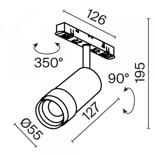 фото Трековый светильник Maytoni Technical Focus Zoom TR211-1-12W3K-Z-W, белый