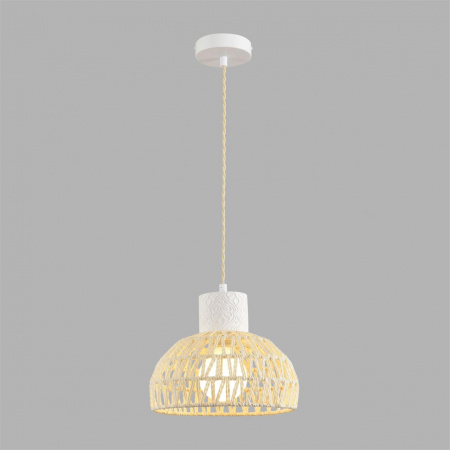 фото Белый/бежевый, цемент/металл/джутовый шнур Подвес E27 LED 10W 220V BOHO ECO, арт. 8368/1A