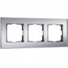 фото Рамка из стекла на 3 поста Senso серебряный soft-touch W0033106