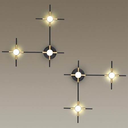 фото Черн/золот/металл Настен. светильник IP20 LED 9WL 720Лм 4000К COSTELLA L-VISION, арт. 3906/9WL