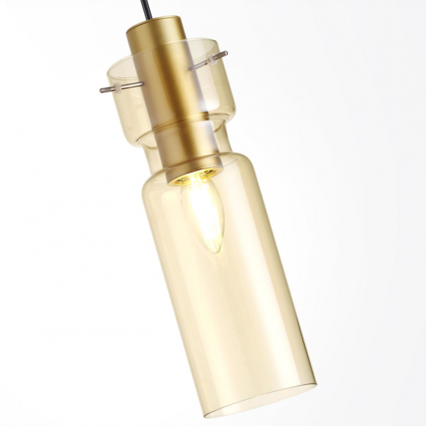 фото Золотой/янтарный/металл/стекло Подвес E27 1*40W SCROW PENDANT, арт. 5057/1A