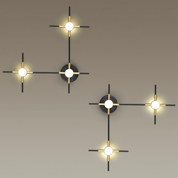 фото Черн/золот/металл Настен. светильник IP20 LED 9WL 720Лм 4000К COSTELLA L-VISION, арт. 3906/9WL