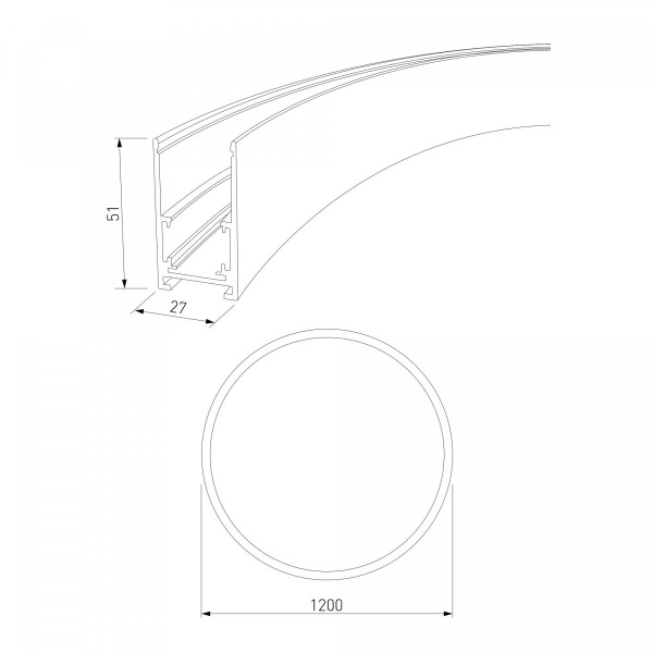 фото Slim Magnetic Накладной радиусный шинопровод черный ⌀ 1200мм 85161/00