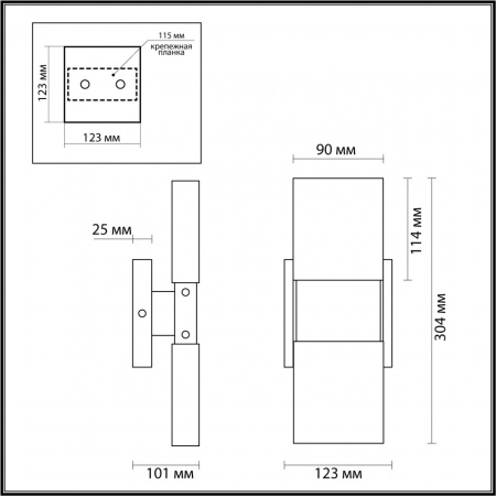 фото Матовое золото/металл/стекло Настенный св-к IP20 LED 10W 612Лм 3000K RICCI HIGHTECH, арт. 4364/5WL