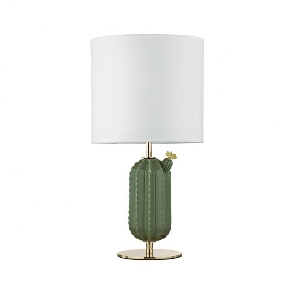 Золотой/зеленый/белый/металл/керамика/ткань Настольная лампа E27 1*60W CACTUS MODERN, арт. 5425/1T