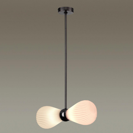 фото Черный хром/белый матовый/металл/стекло Подвес E14 2*40W ELICA MODERN, арт. 5418/2