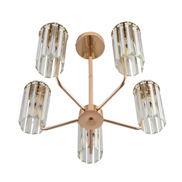 фото Золото/прозрачный, металл/хрусталь Люстра подвесная E14 5*40W 220V FAVLA CLASSI, арт. 8347/5