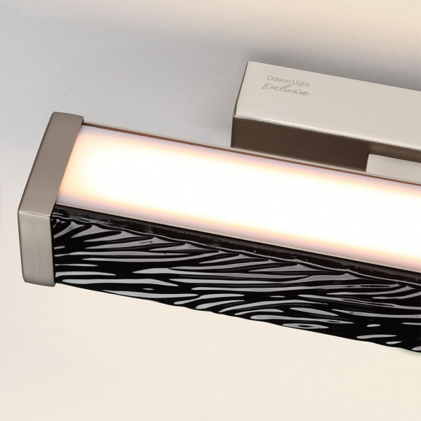 фото Черный/никель/металл/керамика/акрил Настенный светильник LED 10W 2000К/3000K/4000K RIVER L-VISION, арт. 5451/10WLB