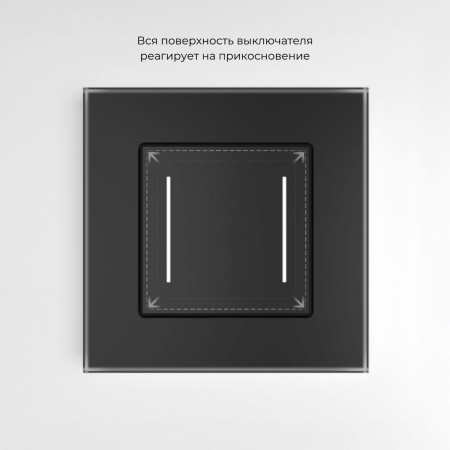 фото Умный сенсорный выключатель двухклавишный (черный) W4523008