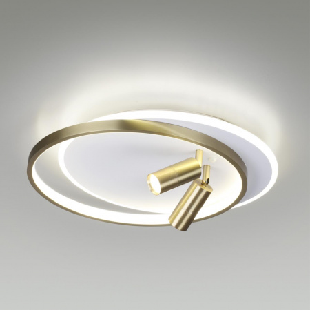 фото Белый, золотой Люстра потолочная LED диммир. с ДУ 71W 3000-6000К 220V NAOKO LEDIO, арт. 5603/63CL