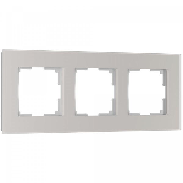 фото Рамка из стекла на 3 поста Senso дымчатый soft-touch W0033117