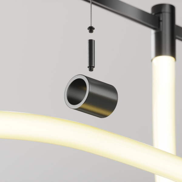фото Потолочный коннектор с тросовым подвесом Тау / Tau в шинопровод Flarity черный Maytoni Technical TRA154CSW-1B