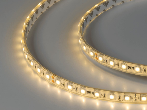 Светодиодная лента 5050, 60 LED/м, 14,4 Вт/м, 24В, IP68, Цвет: Теплый белый, SWG560-24-14.4-WW-68-M, катушка 5 м