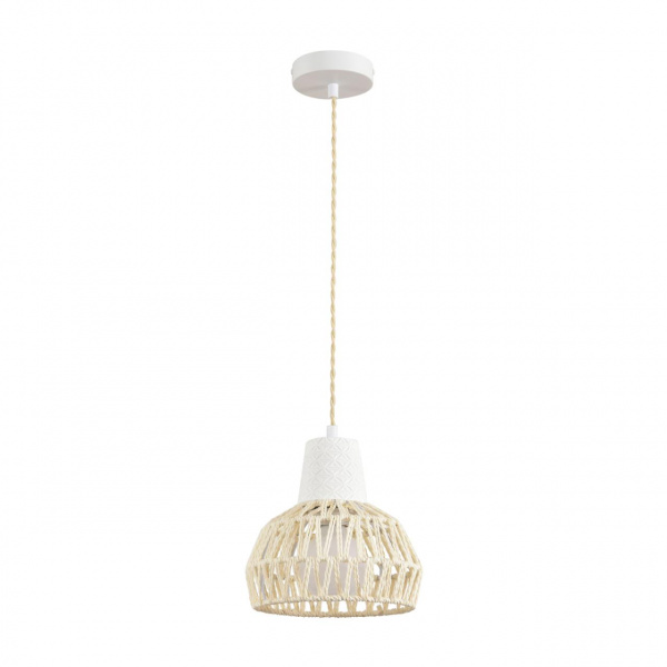 Белый/бежевый, цемент/металл/джутовый шнур Подвес E27 LED 10W 220V BOHO ECO, арт. 8368/1B