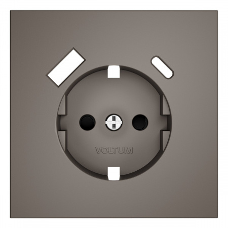 фото Накладка для розетки с заземлением и защитными шторками, с USB A+C, S70 (капучино)