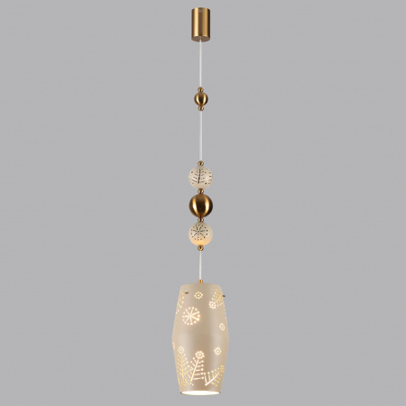 фото Бежевый/античная бронза/металл/керамика Подвес E27 1*40W KARELIA PENDANT, арт. 5444/1