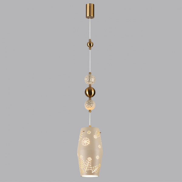 фото Бежевый/античная бронза/металл/керамика Подвес E27 1*40W KARELIA PENDANT, арт. 5444/1