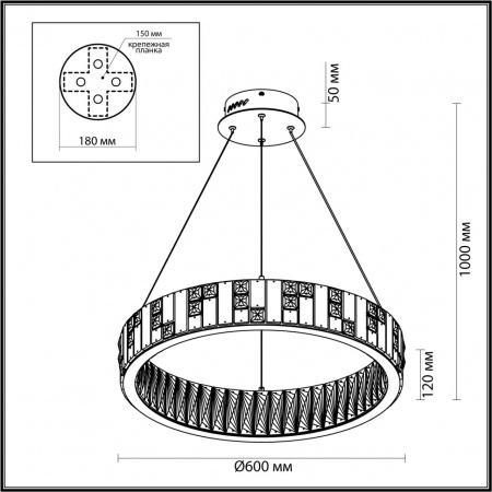 фото Золото/прозрачный/белый/металл/хрусталь/алебастр Люстра LED 63W 3700K CROSSA HALL, арт. 5072/80L
