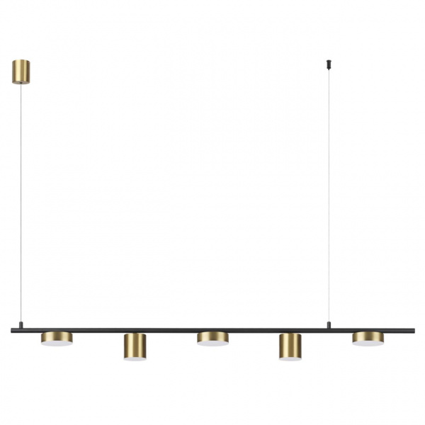 Чёрный, латунь Светильник подвеснойс ПДУ LED 57W 3000-6000K 220V FLINT LEDIO, арт. 6532/57L