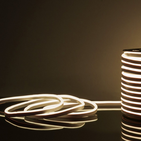Светодиодный гибкий неон 220 В 9.6 Вт/м 120 Led/м 2835 IP67, односторонний дневной белый 4200 K, 50 м LS001 220V