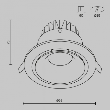 фото Встраиваемый светильник Maytoni Technical Yin DL031-L12W4K-W, белый