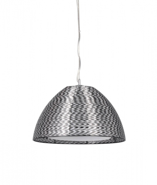 Светильник подвесной  HB6001 1*E27 d=450mm h=330mm. Цвет: black aluminum+milk glass