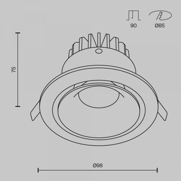 фото Встраиваемый светильник Maytoni Technical Yin DL031-L12W4K-W, белый
