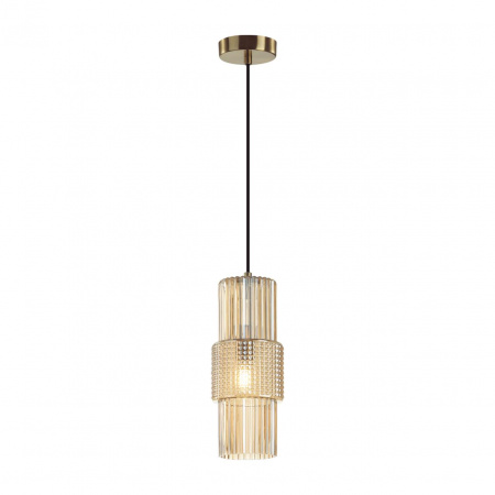 фото Бронзовый/янтарный металл/стекло Подвес E14 1*40W PIMPA MODERN, арт. 5019/1