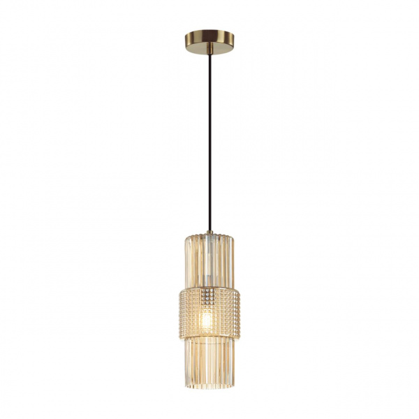 фото Бронзовый/янтарный металл/стекло Подвес E14 1*40W PIMPA MODERN, арт. 5019/1