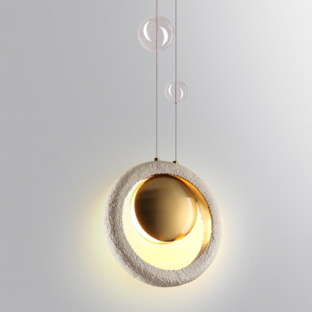 фото Сатинированн.латунь/беж./металл/полирезин/стекло Подвес 1*G9 LED*6W SATURN HIGHTECH, арт. 5443/1