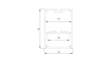 фото Подвесной/накладной алюминиевый профиль SWG Design LED LS 4970, 2500 мм, анодированный, LS.4970-R