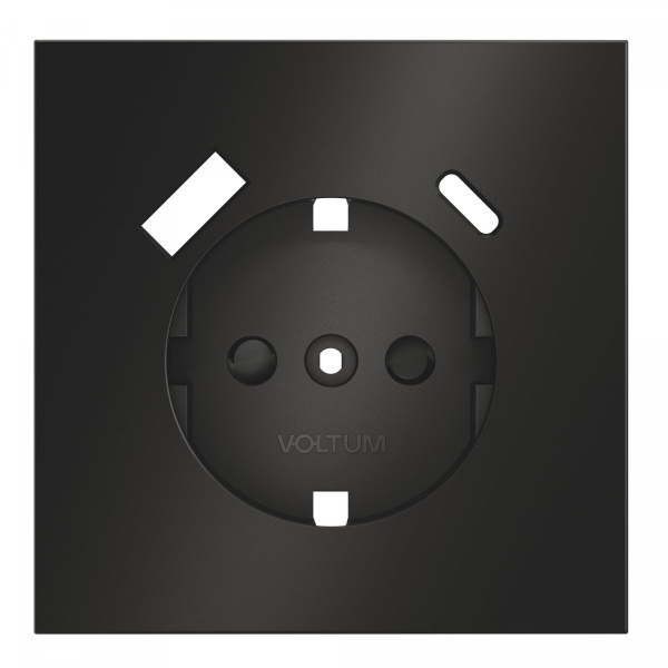 Накладка для розетки с заземлением и защитными шторками, с USB A+C, S70 Metal (антрацит)