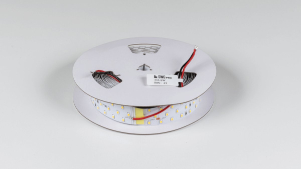 фото Светодиодная лента SWG PRO 2835, 280 LED/м, 26 Вт/м, 24В, IP20, Цвет: Нейтральный белый, SWG2P280-24-26-NW-20, катушка 5 м