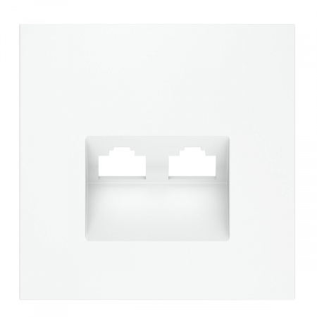 фото Накладка для розетки компьютерной двойной RJ45+RJ45 кат.6, S70 (белый матовый)