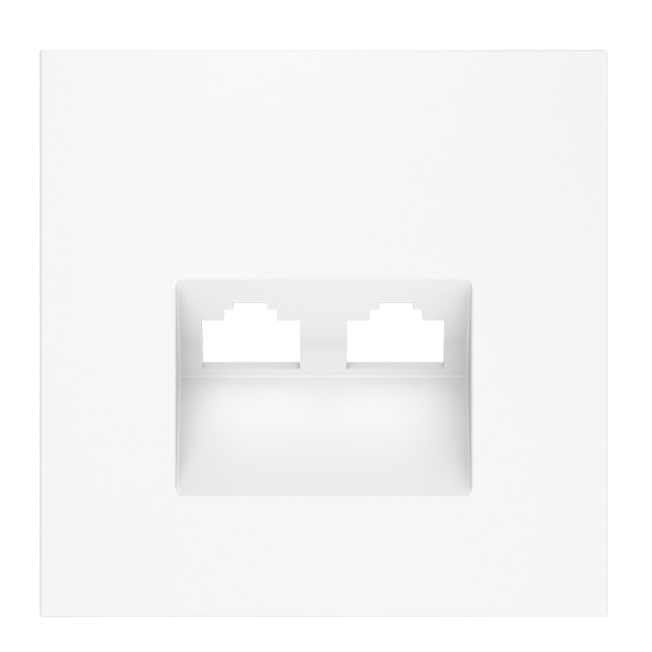 фото Накладка для розетки компьютерной двойной RJ45+RJ45 кат.6, S70 (белый матовый)