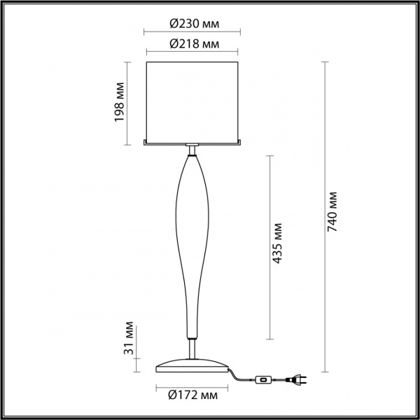 фото Дымчатый/золото/стекло Высокая Лампа E27 1*60W TOWER STANDING, арт. 4850/1T