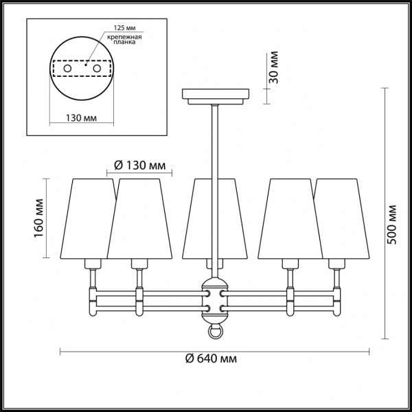 фото Золотой, белый Люстра потолочная E14 5*40W 220V DORIS NEOCLASSI, арт. 4436/5C