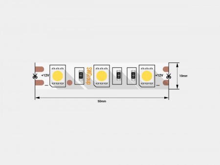 фото Светодиодная лента 5050, 60 LED/м, 14,4 Вт/м, 12В, IP20, Цвет: Желтый, SWG560-12-14.4-Y-M, катушка 5 м