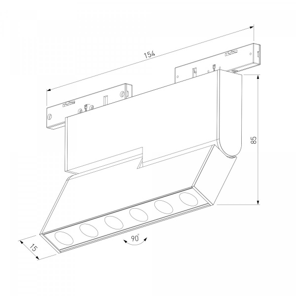 фото Mini Magnetic Трековый светильник 6W 3000K черный 85207/01