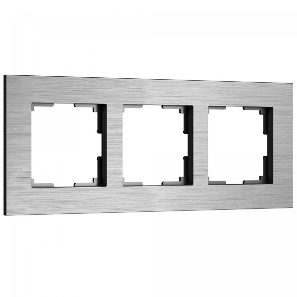 фото Рамка из металла на 3 поста АluMax алюминий W0033506