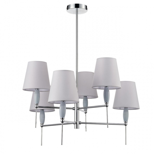 Хром/серый, металл/керамика/текстиль Люстра Е14 6*40W 220V KARMEN CLASSI, арт. 8279/6