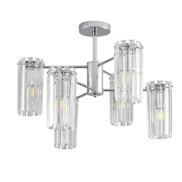 Хром/прозрачный, металл/хрусталь Люстра подвесная E14 6*40W 220V FAVLA CLASSI, арт. 8348/6C