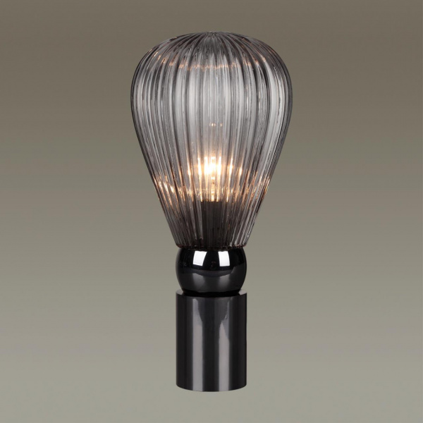 фото Черный хром/дымчатый/металл/стекло Настольная лампа E14 1*40W ELICA MODERN, арт. 5417/1T