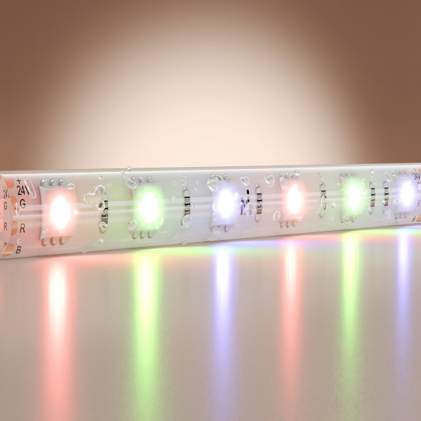 Светодиодная лента Базовая 24В 5050 14,4Вт/м Цветная (RGB) 5м IP 65 Maytoni 201198, белый