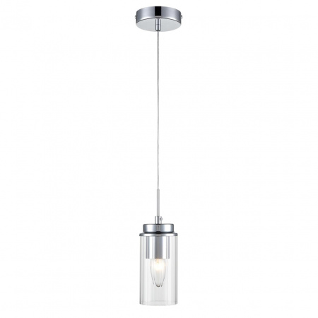фото Хром/прозрачный металл/металл Подвес Е14 1*40W 220V ISHA COMFI, арт. 8102/1A