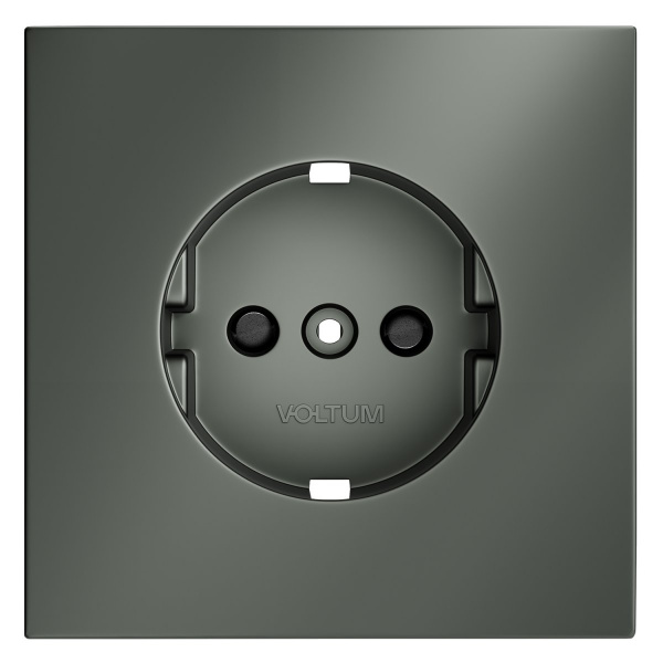фото Накладка для розетки с заземлением и защитными шторками, S70 (титан)