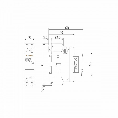 фото Контактор модульный 25 A 2NO (1 мод.) W941M25O