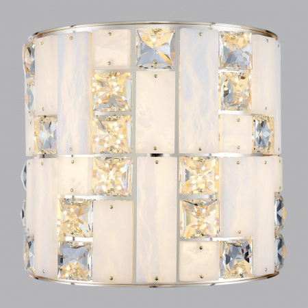 фото Золото/прозрачный/белый/металл/хрусталь/алебастр Бра LED 15W 3700K CROSSA HALL, арт. 5072/28WL