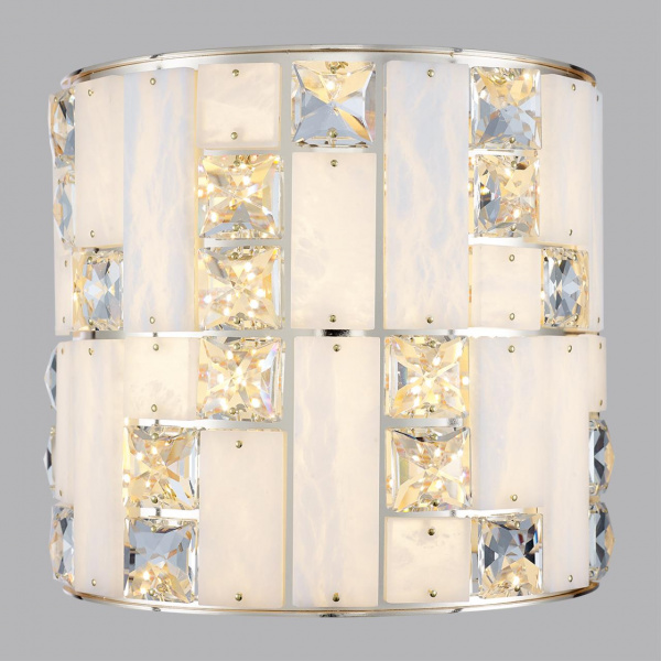 фото Золото/прозрачный/белый/металл/хрусталь/алебастр Бра LED 15W 3700K CROSSA HALL, арт. 5072/28WL