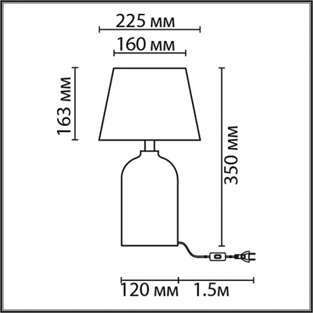 фото Серый, керамика/текстиль Настольная лампа Е27 1*60W 220V FANNA CLASSI, арт. 8216/1T